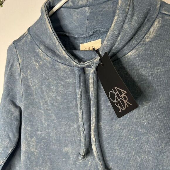 Chaser Funnel Neck Shirttail Dress Denim Mineral Blue NWT! - Picture 7 of 11